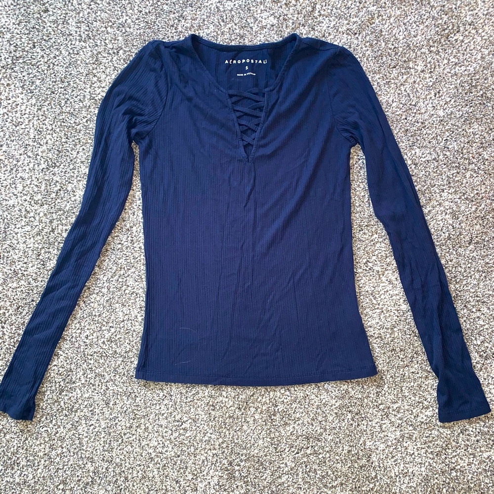 Blue long sleeve.